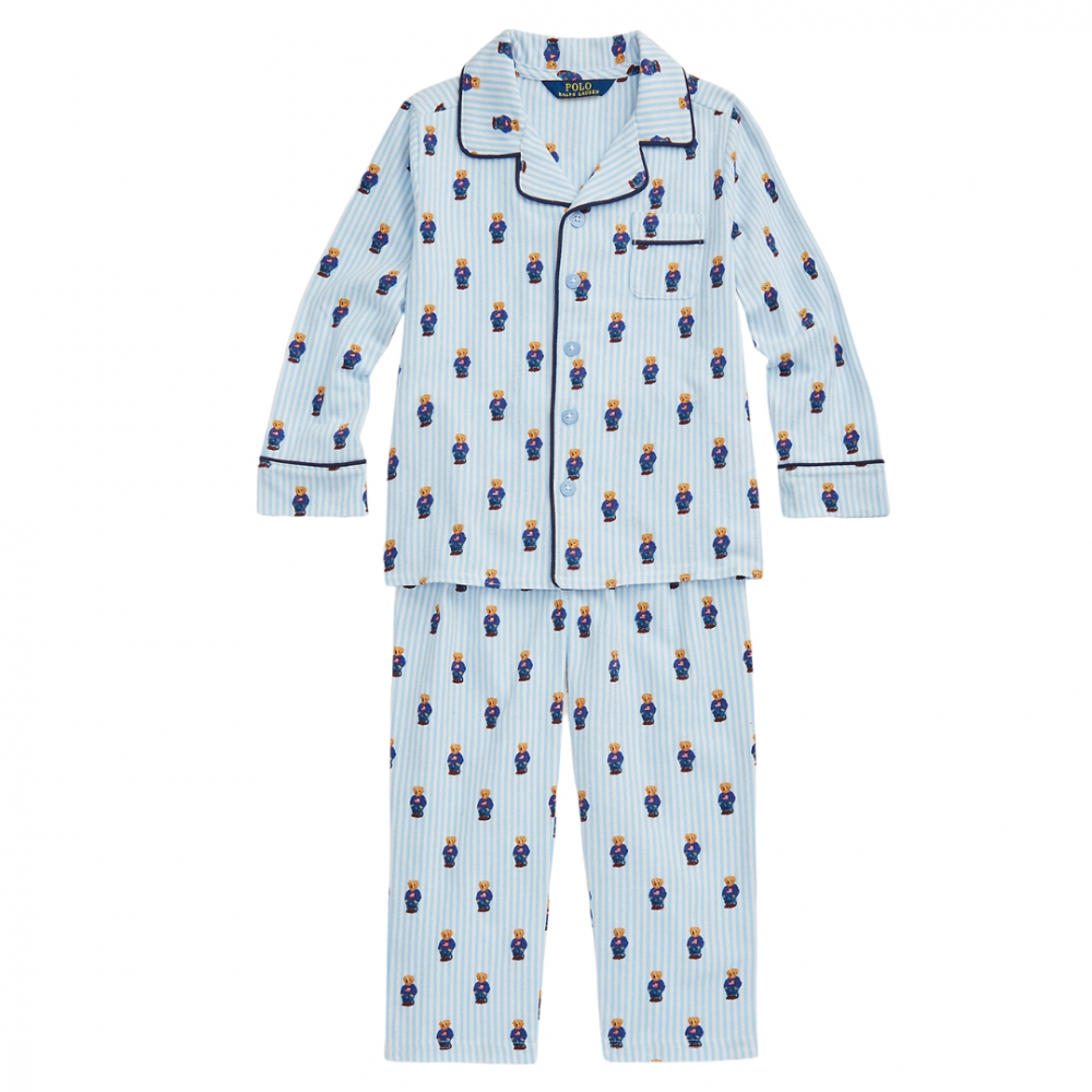 Pyjamas m/Bamser - White/Elite Blue