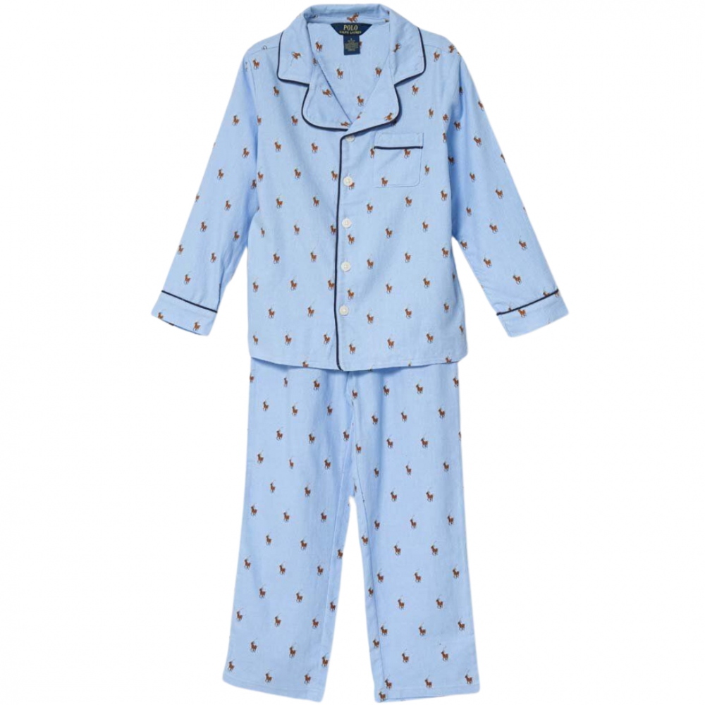 Pyjamas m/Polo Logo - Blå