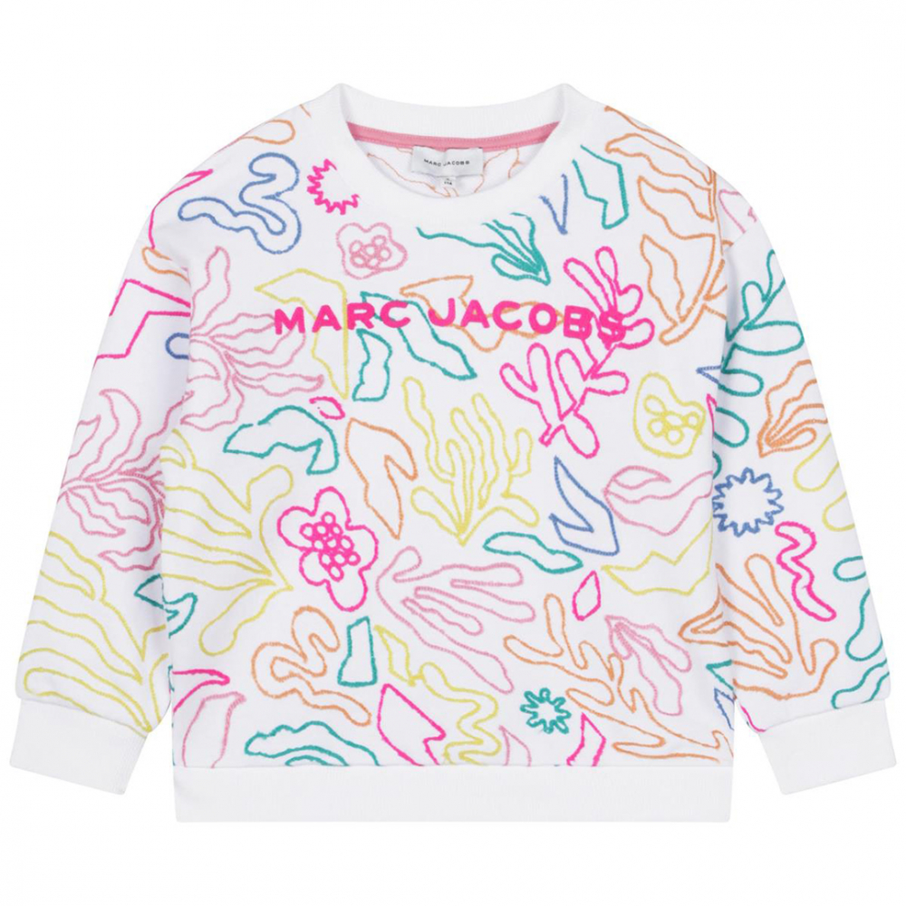 The Marc Jacobs Sweatshirt m/Farvet Broderi - Hvid/Multi | Kalle Børnetøj & Sko
