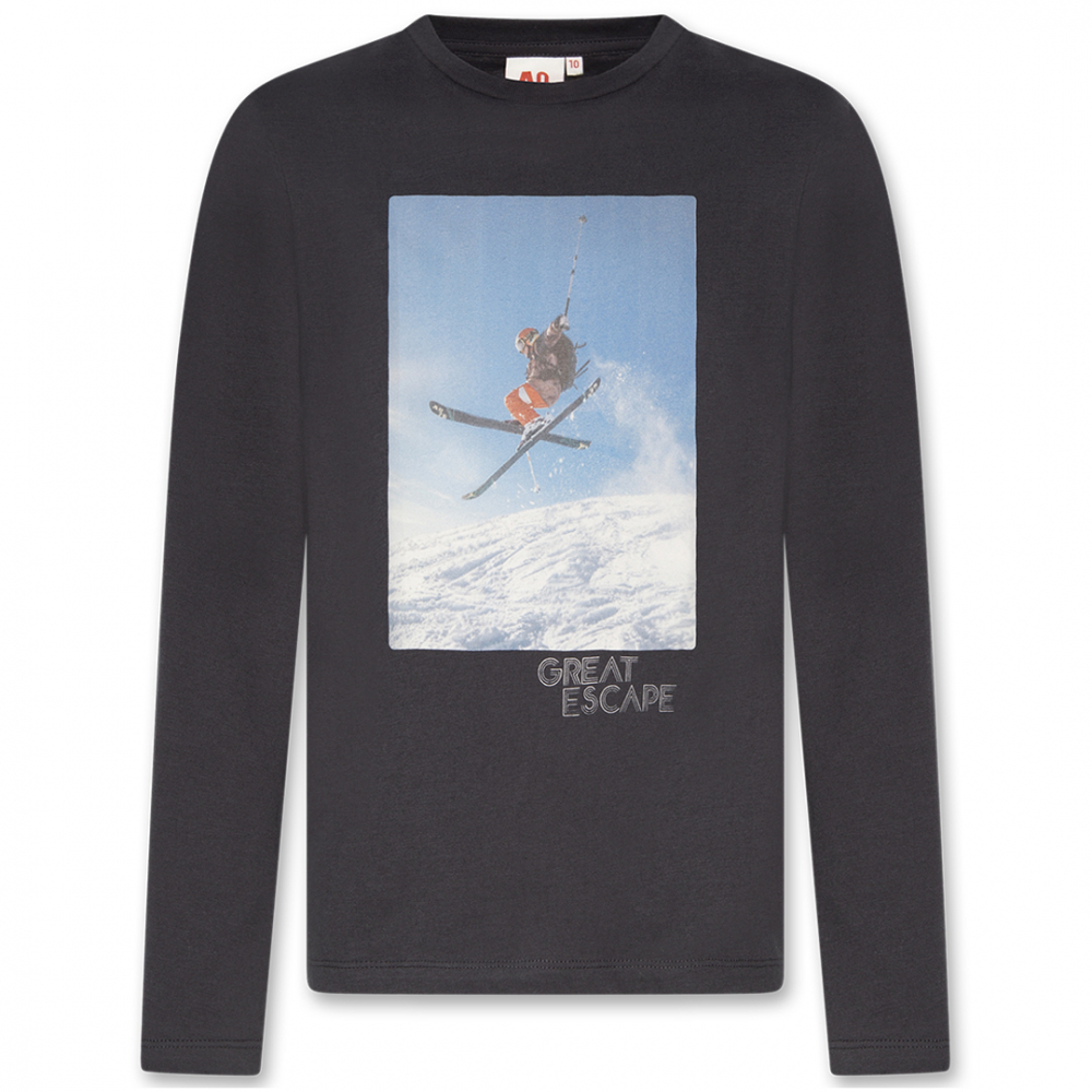 American Outfitters Mat Ski T-Shirt Washed Black | Kalle Børnetøj & Sko
