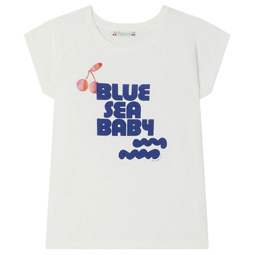Bonpoint Blue Sea T-shirt Off White | Kalle Børnetøj & Sko