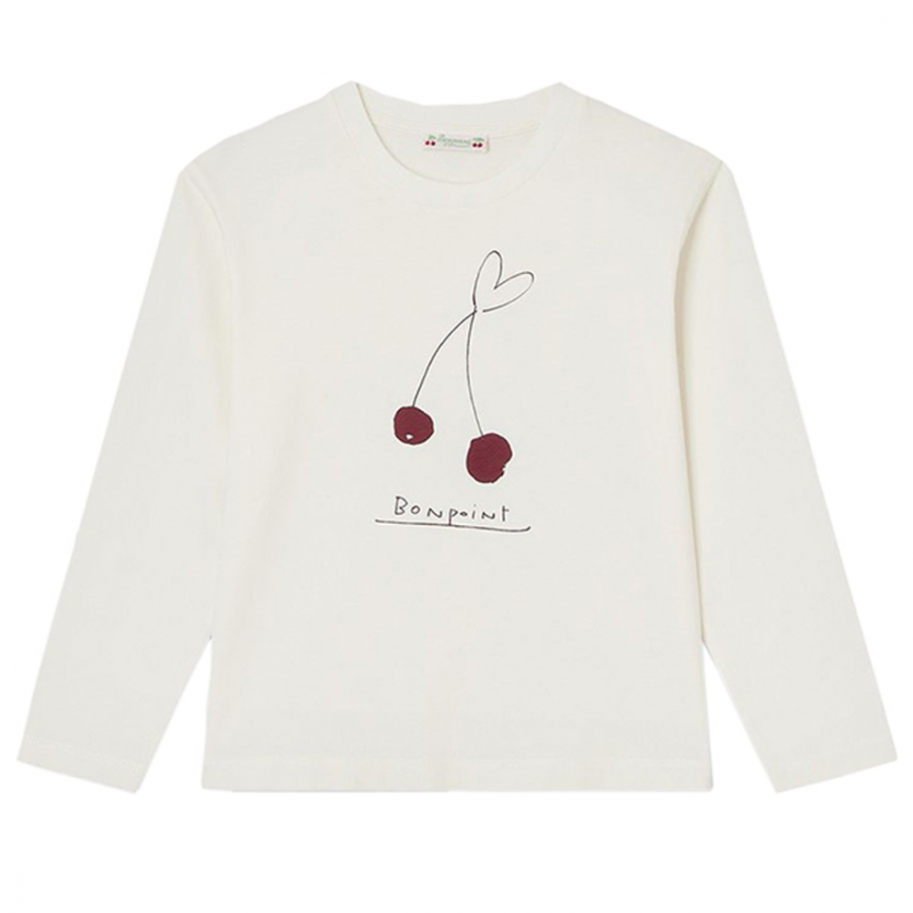 Bonpoint Langærmet T-Shirt m/motiv Off White | Kalle Børnetøj & Sko