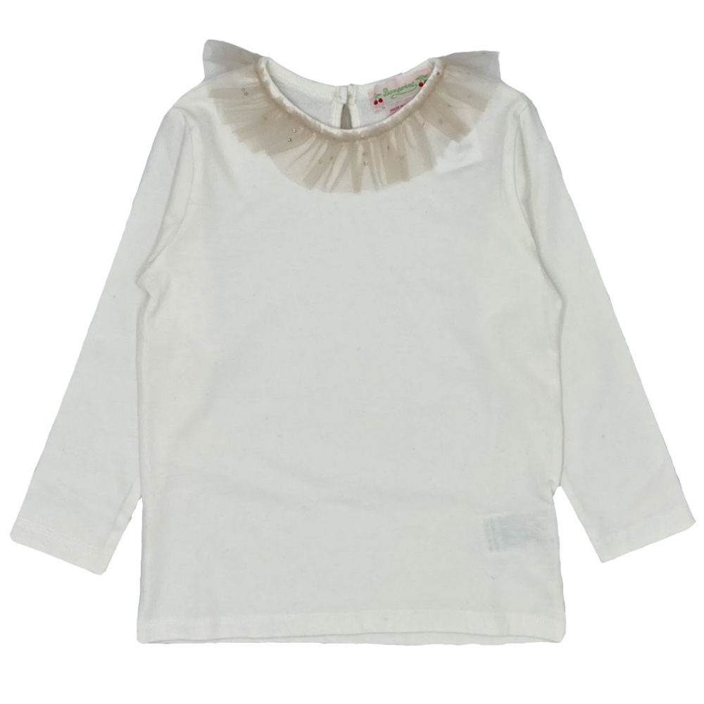 Bonpoint T-shirt m/tyl-krave Off white | Kalle Børnetøj & Sko