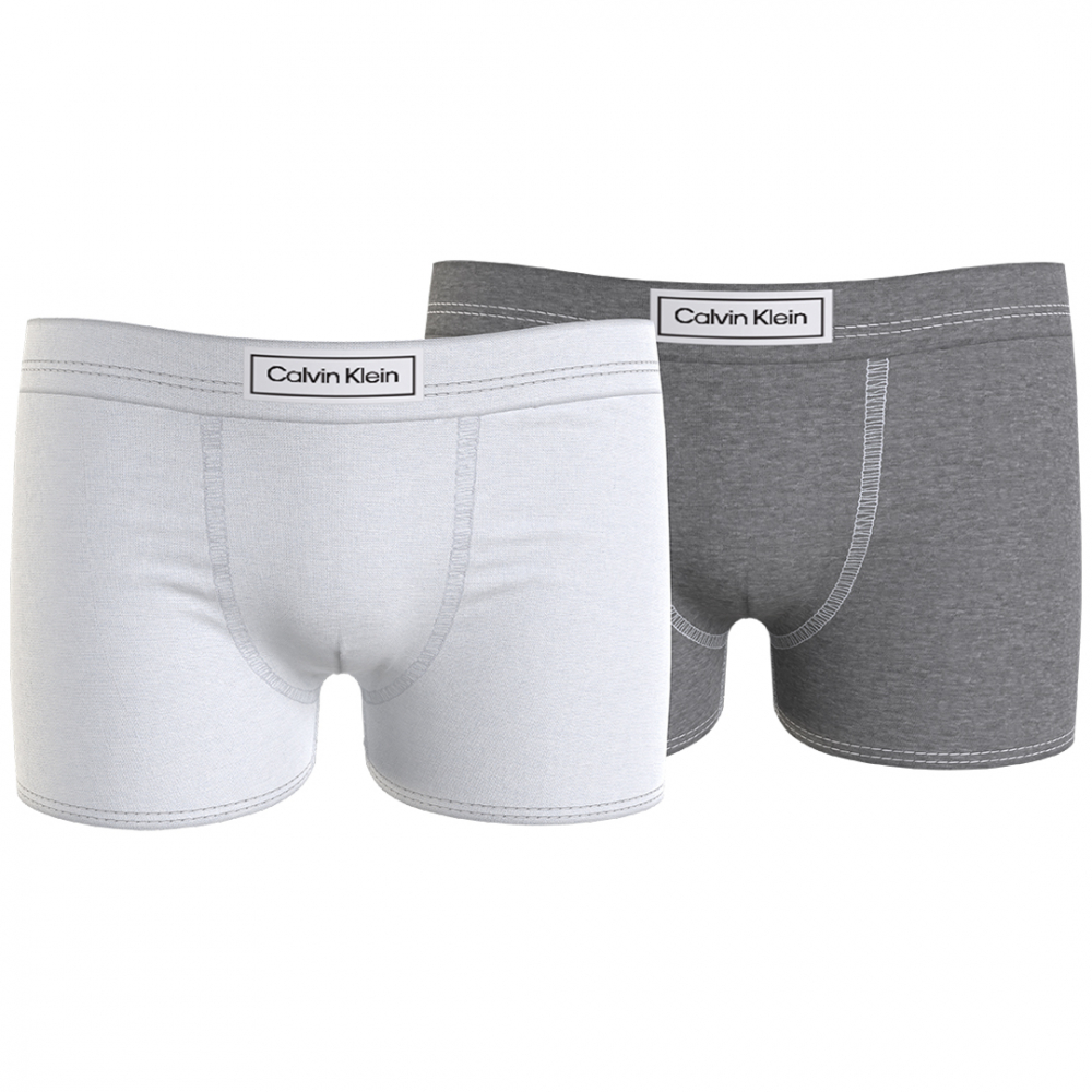 Calvin Klein 2-Pack Underwear Trunks White/Grey Heather | Kalle Børnetøj & Sko