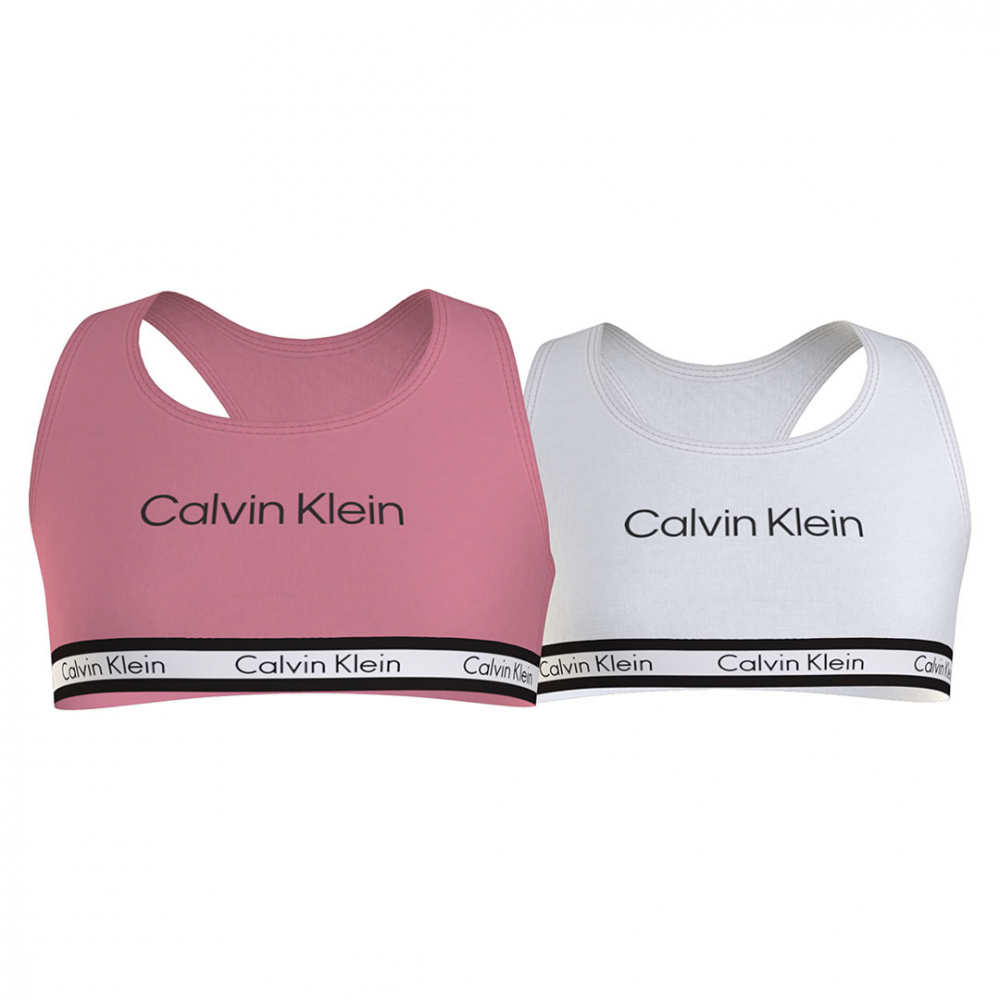 Calvin Klein Underwear Bralette 2-pack Rosey Pink/Hvid | Kalle Børnetøj & Sko