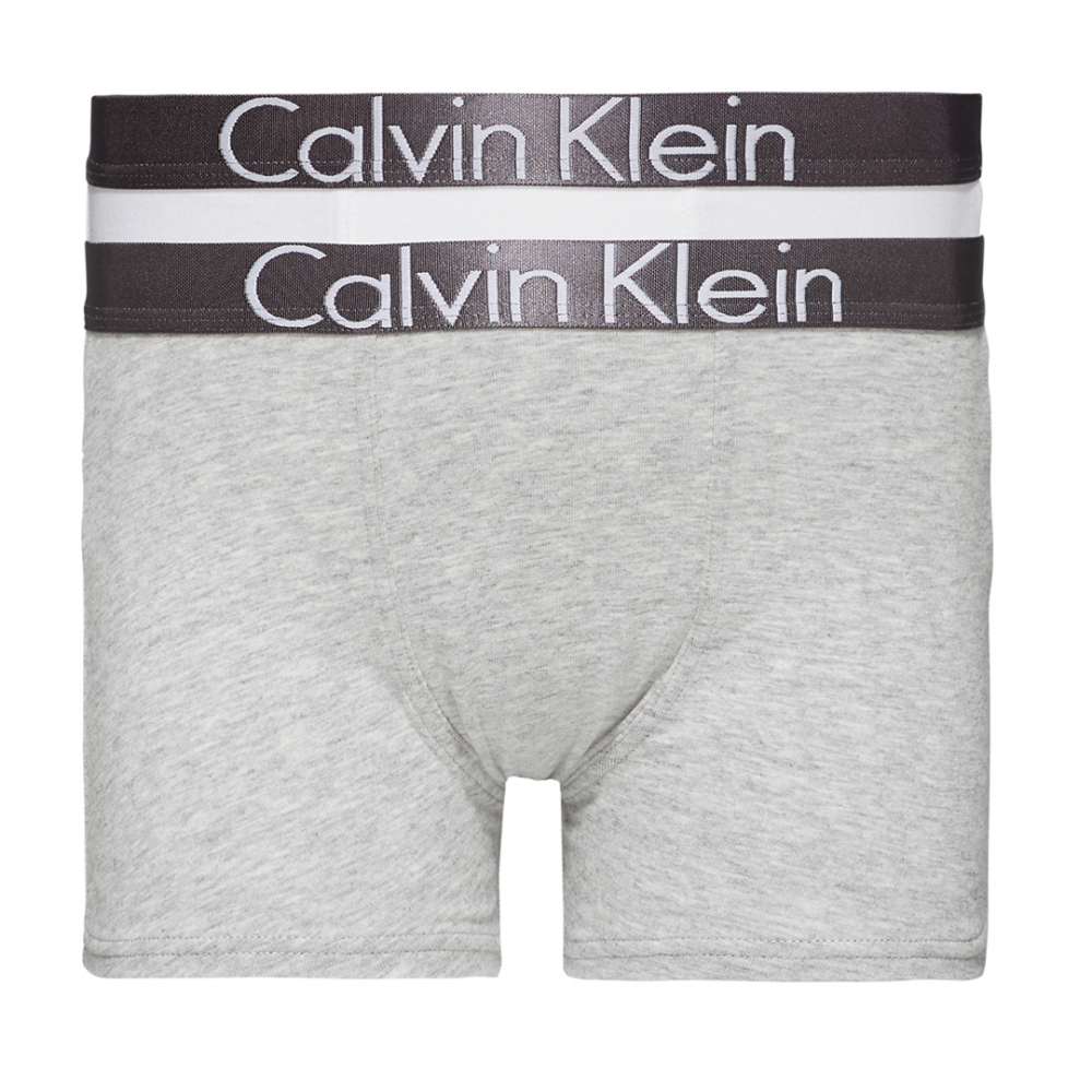 Calvin Klein Underwear Trunk Boxer 2-pack Grå/Hvid | Kalle Børnetøj & Sko