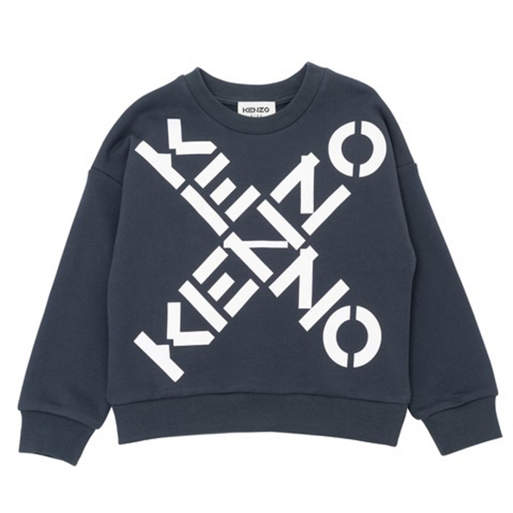 Kenzo Sweatshirt m/kryds Charcoal Grey | Kalle Børnetøj & Sko