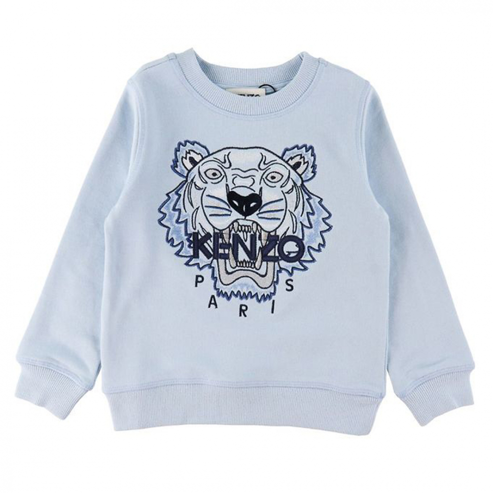 Sweatshirt m/motiv af tiger - Frosty Blue
