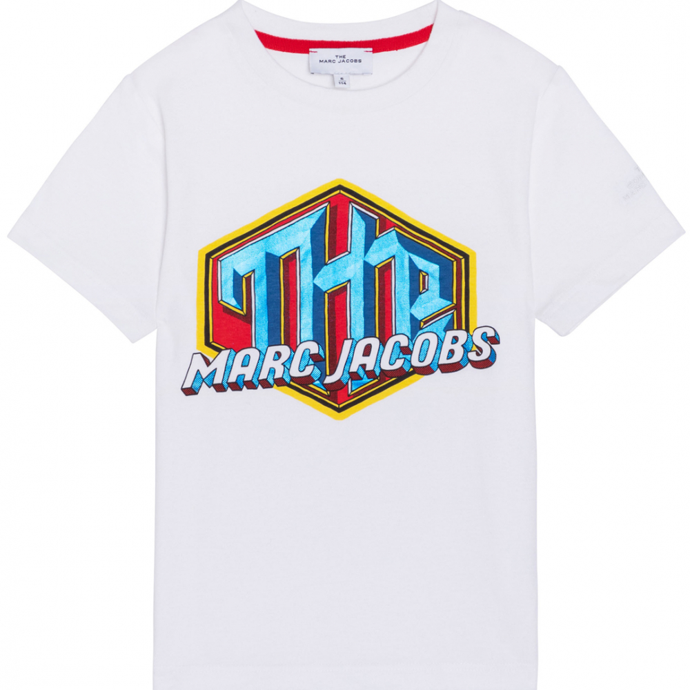 T-Shirt m/logo - Hvid/Rød/Blå