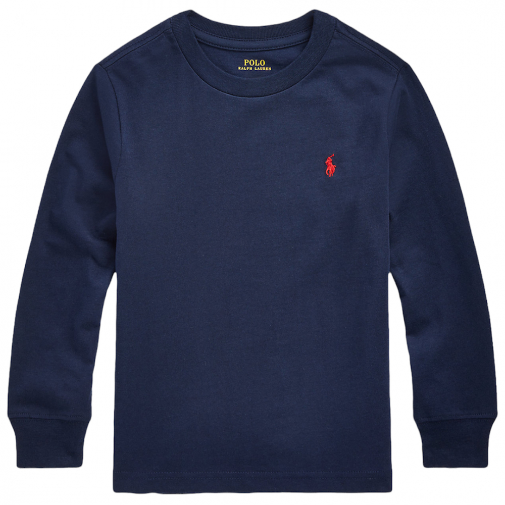 Ralph Lauren Langærmet T-Shirt m/polo-logo - Navy | Kalle Børnetøj & Sko