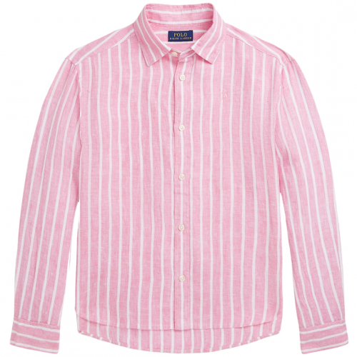Skjorte m/striber - Pink/Hvid
