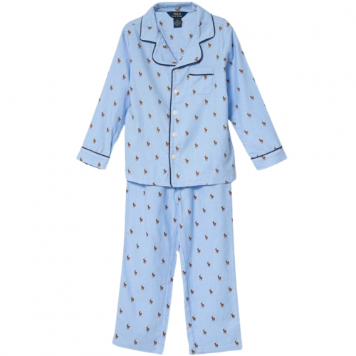 Pyjamas m/Polo Logo - Blå