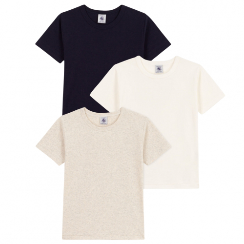 3-Pack T-shirt  Navy/Hvid/Beige