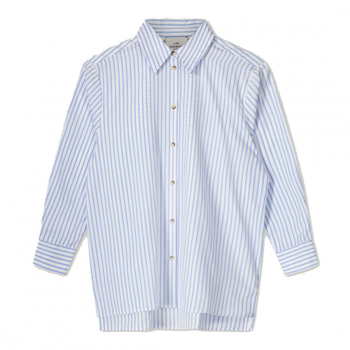 Morixt Skjorte - White-Light Blue Stripe