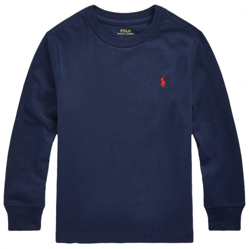 Langærmet T-Shirt m/polo-logo - Navy