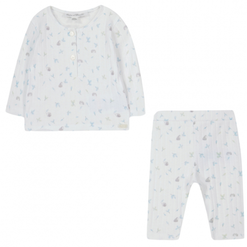 Pyjamas m/Mønster - Blanc