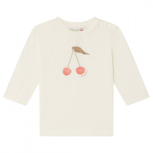 Tahsina T-Shirt m/Kirsebær Motiv - Ecru