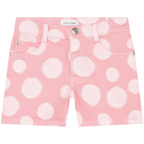 Denim Shorts m/Splash Spots - Pink