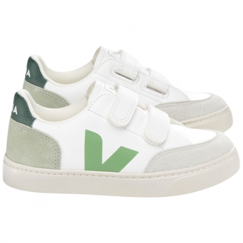 Sneakers m/Velcro - Extra White/Multico Clay